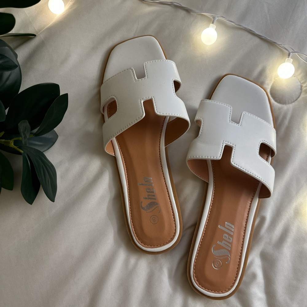 SHEIN Cream Slide Sandals